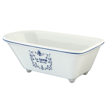 Kingston Brass Le Savon 6" Roll Top Clawfoot Tub Decorative Soap Dish, White BATUBRW
